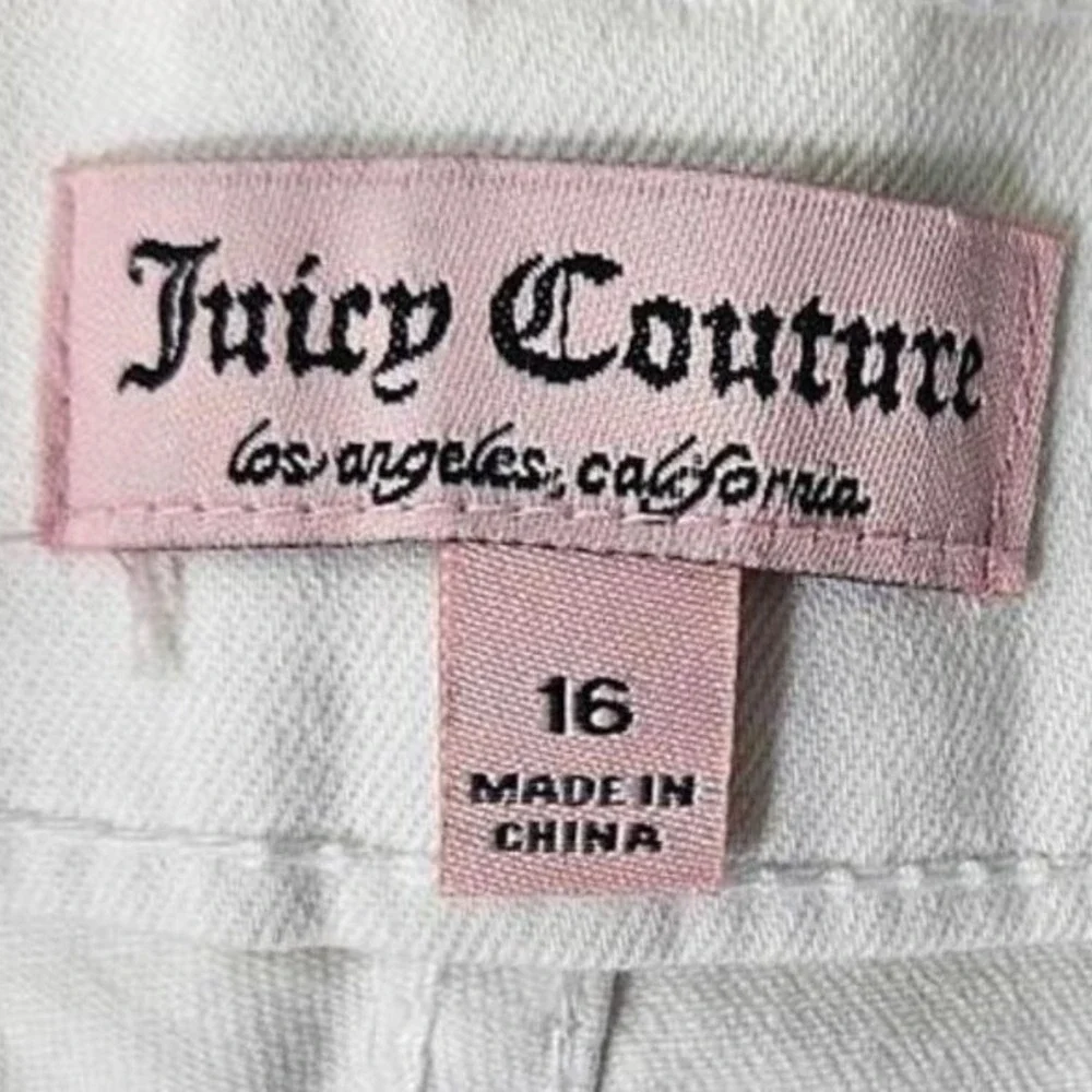 Juicy Couture Womens White Cuffed Denim Shorts‎ Size 16 Stretch Cotton Summer